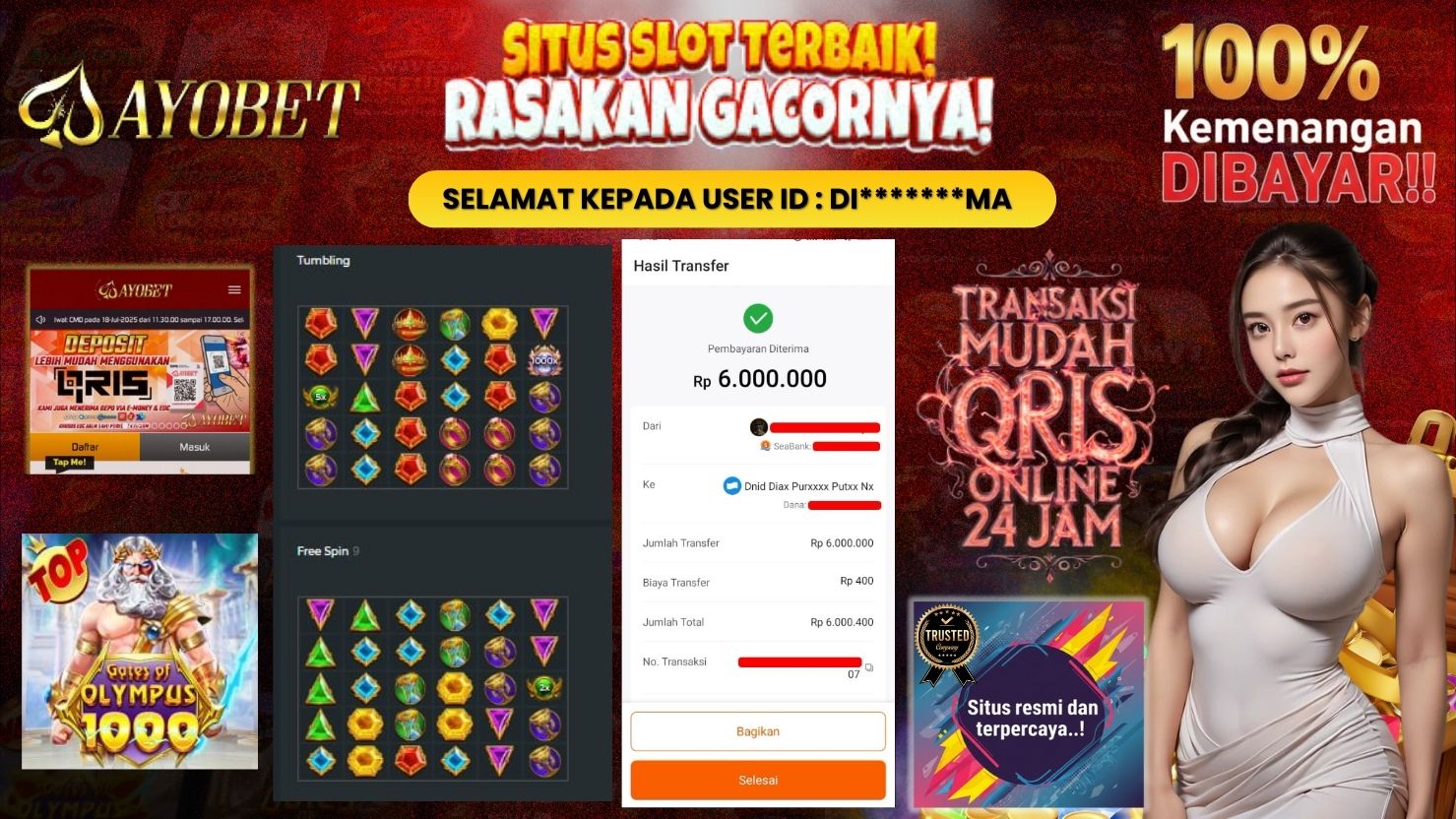 AYOBET JACKPOT SLOT GATES OF OLYMPUS 1000